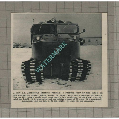 C3273) Cargo Troop Carrying OTTER US Amphibious Military Vehicle - 1951 Clip