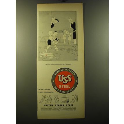 1950 United States Steel Ad - cartoon by Gluyas Williams