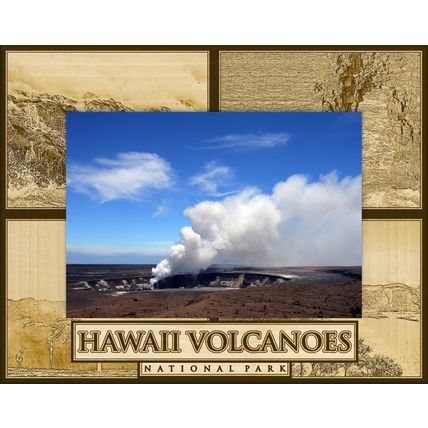 Hawaii Volcanoes National Park Laser Engraved Wood Picture Frame (4 x 6)
