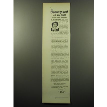 1950 Harriet Hubbard Ayer Skin Care with Ilka Chase Ad - Glamour-go-round