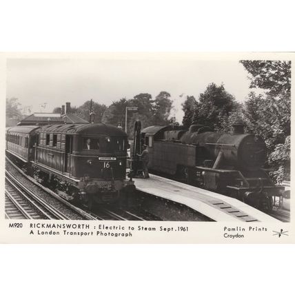 Rickmansworth Electric to Steam Sept. 1961 Train Railway Postcard