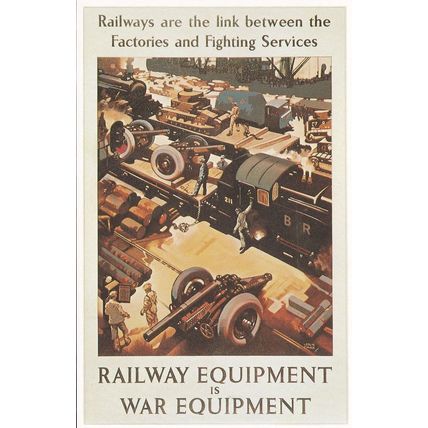 Railway Is War Factory Equipment Train Military Poster Postcard