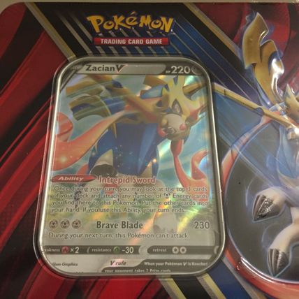 New Pokemon Holo Zacian V Strikers Tin