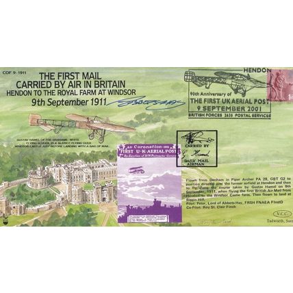 The First Postal Mail Letter Carried By Air In Britain Military Hand Signed FDC