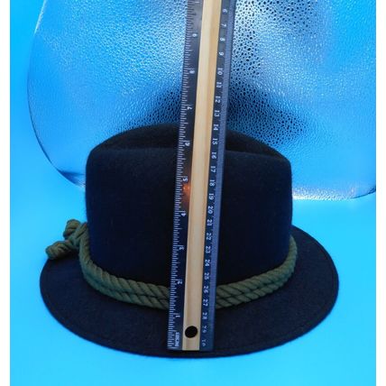 Black Fedora Wool/Felt Gentlemen's Hat - Rope Banding - Beautiful! Small/Med.