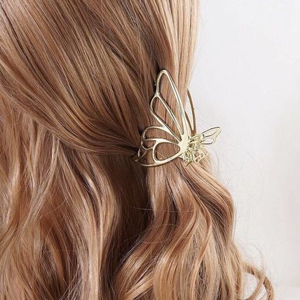 Rose gold silver or dark silver butterfly metal hair claw clip