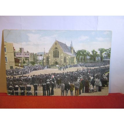 THE GARRISON CHURCH PARADE, Portsmouth HAMPSHIRE used postcard 1904 pm #