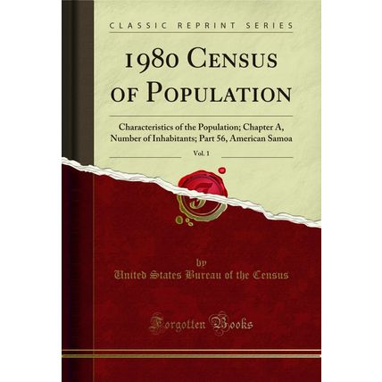 1980 Census of Population, Vol. 1 (Classic Reprint)