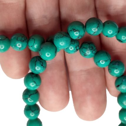 Turquoise 8mm Semi Precious Gem Stone Beads Avg 49-54 Beads 15" long NB15