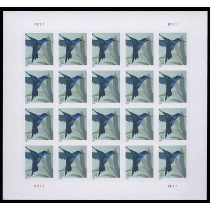 Hummingbird 34 Cent Pane of 20 Postage Stamps Scott 4857