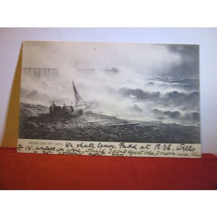 ROUGH SEAS, DEAL, KENT used antique postcard by R. Tuck 1902 postmark =