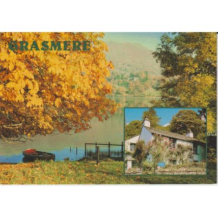 Grasmere, Cumbria (inset) Wordsworth's Dove Cottage - J Arthur Dixon # PCU 27851