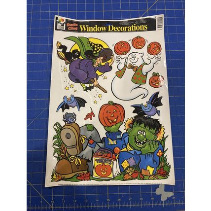 Vintage Halloween Static Color Clings Window Decorations