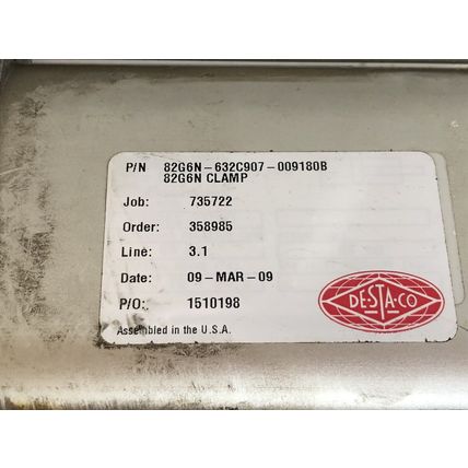 NEW DESTACO 82G6N-632C907-009180B PNEUMATIC CLAMP,TJ