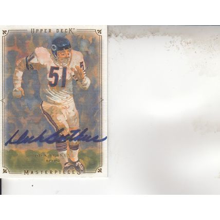 DICK BUTKUS 2008 AUTOGRAPHED CHICAGO BEARS HALL OF FAME MIDDLE LINEBACKER CARD