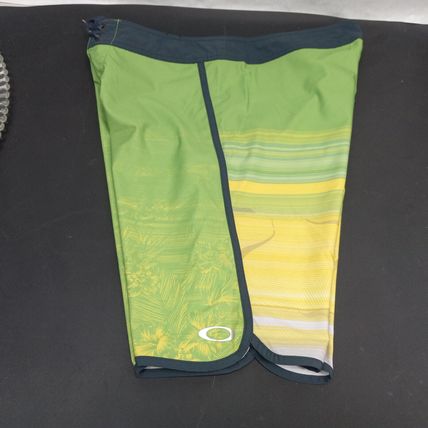 Oakley Sunglasses Blade Green Yellow Board Shorts Swim Trunks Men’s 34 Splash