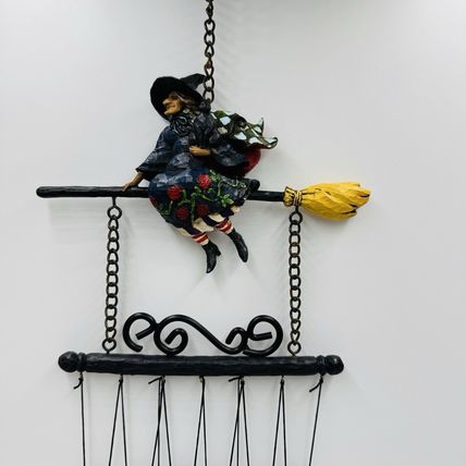 Jim Shore Heartwood Creek Witch Wind Chime Halloween Figurine Rare 2006