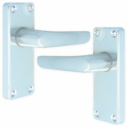 INTERIOR STRAIGHT LATCH DOOR HANDLES Pair Internal Polished Aluminium Lever Set