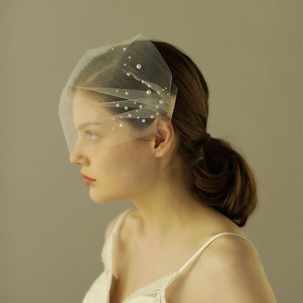 White Simple Birdcage Veil Tulle Wedding Fishnet Blusher Bride Accessories