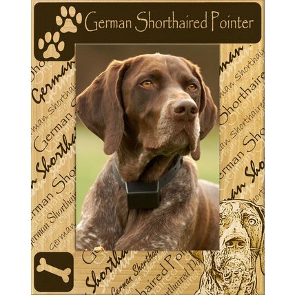 German Shorthaired Pointer Laser Engraved Wood Picture Frame Portrait (5 x 7)
