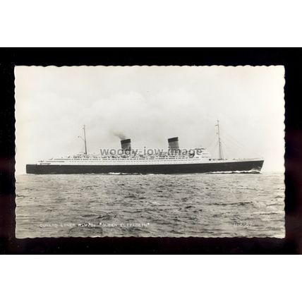 LS1728 - Cunard Liner - Queen Elizabeth - postcard