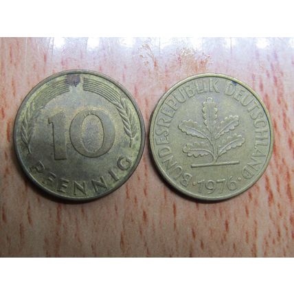 1976f 10 Pfennig Germany Coin