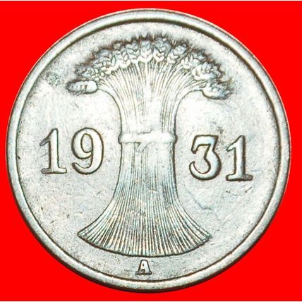 Ⰶ WHEAT SHEAF (1924-1936): GERMANY ★ 1 REICHSPFENNIG 1931A!★LOW START★NO RESERVE