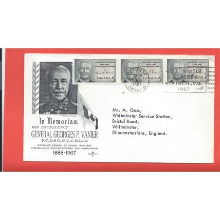 Canada stamps. 1967 Georges Vanier FDC (B373)