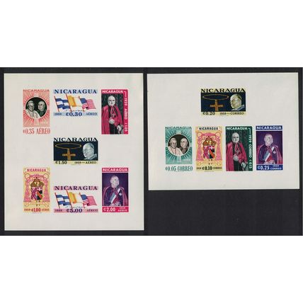 Nicaragua Cardinal Spellman Commemoration 2 MSs IMPERF 1959 MNH