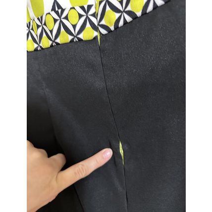 Dress Barn Womens Shift Dress Size 12 Black Green White Print Sleeveless Zip Up