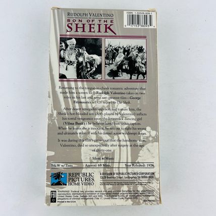 Rudolph Valentino - Son of the Sheik VHS Video Tape 1926 Silent Film Classic