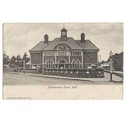 Farnborough Town Hall, Surrey, Postcard.