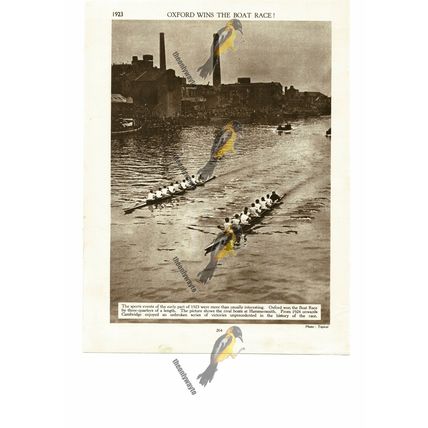 Oxford Wins Boat Race, 1923, Book Illustration (Print), 1935