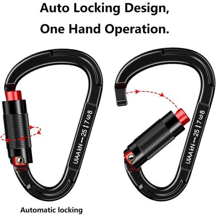 Auto Locking Carabiner Heavy Duty Carabiner 25Kn UIAA Certified Climbing Carabin