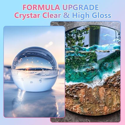KISREL Epoxy Resin 2Gallon - Crystal Clear Epoxy Resin Kit - No Yellowing No Bub