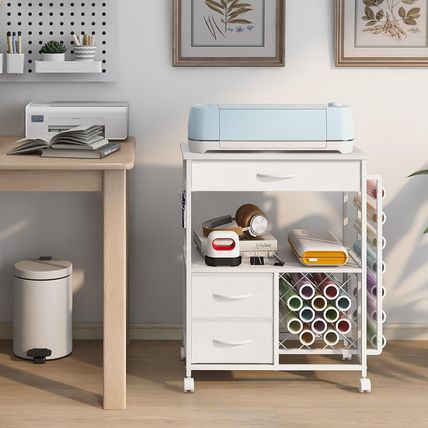 Storage Cart Compatible with Cricut Machines Stand Cutting Machine Stand with Dr