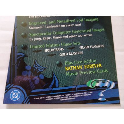 Batman Forever Metal Premiere Movie Art Edition - Promo Card - Sheet 1995