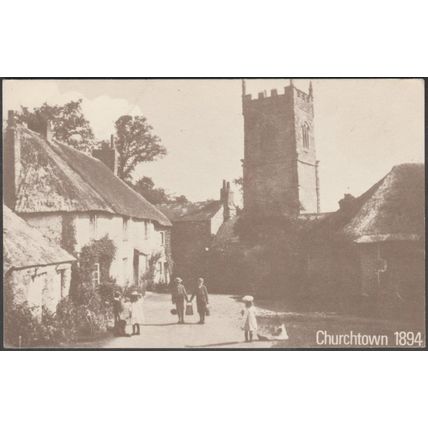 St Clement Churchtown in 1894, Truro, Cornwall - Repro Postcard