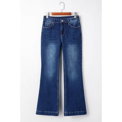 Sail Blue Western Stitch Patched Pocket Bootcut Jeans