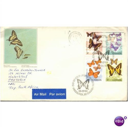 Canada FDC 1988 - SG 1296-1299 - Canadian Butterflies 2