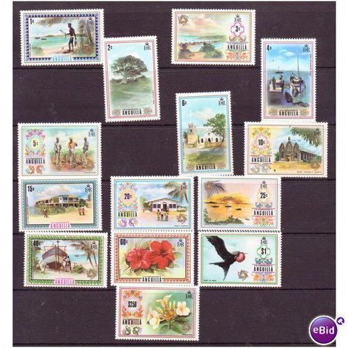 anguilla stamps definitives to $2.50 sg130 143 mnh