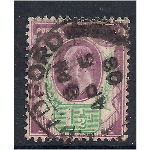 GB 1901 - 13 KEV11 1 1/2d Purple & Green Used wmk 49 (E427 )