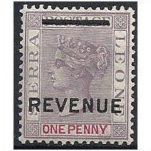 Sierra Leone 1884 R2 1d Dull Purple & Carmine REVENUE Mounted Mint ..