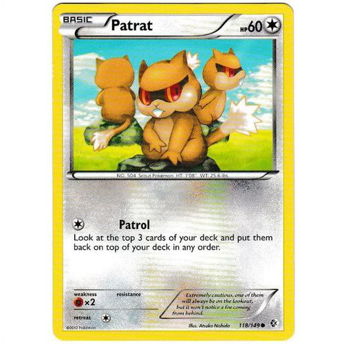 Pokemon Black & White Boundaries Crossed - #118/149 - Patrat