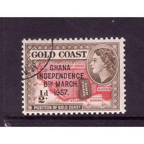 GHANA 1957 SG 170 1/2d BISTRE BROWN AND SCARLET FINE USED