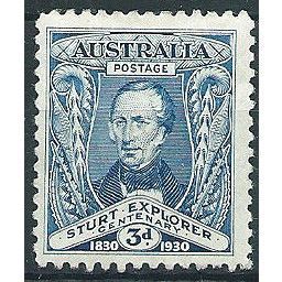 Australia 1930 SG118 3d Blue River Murray Mounted Mint ... .