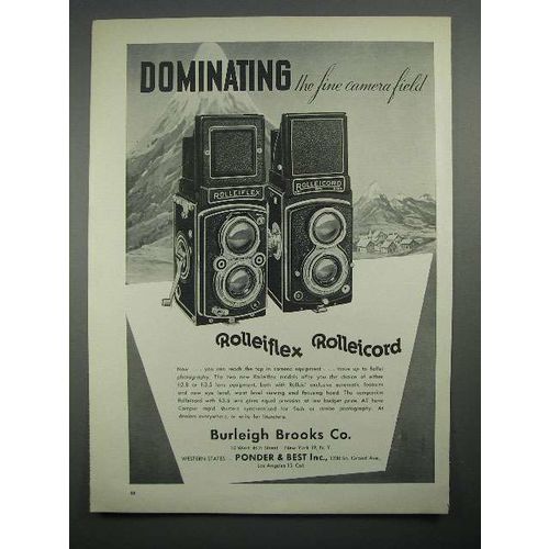 1950 Rollei Rolleiflex, Rolleicord Camera Ad!