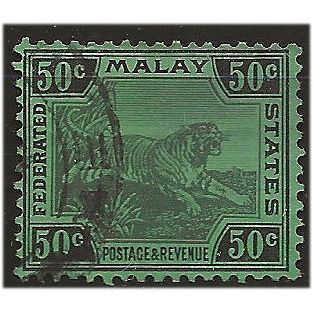 Federated Malay States 1931 SG75 50c Black/Green Fine Used . ..