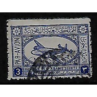 SAUDI ARABIA 1949 AIRLINER 3g BLUE SG358 FINE USED#2