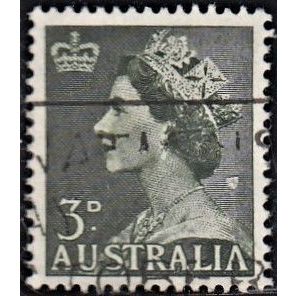 AUSTRALIA, 1953 3d QEII, SG 262 (Scott #257), used